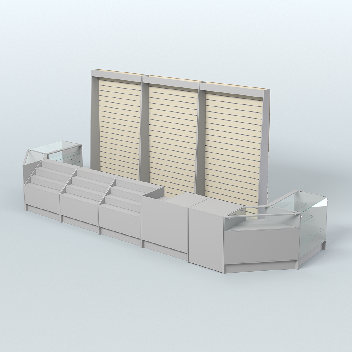 Торговый Островок "Эконом" №5 (9, 72 кв.м) Серый + Крем Вайс