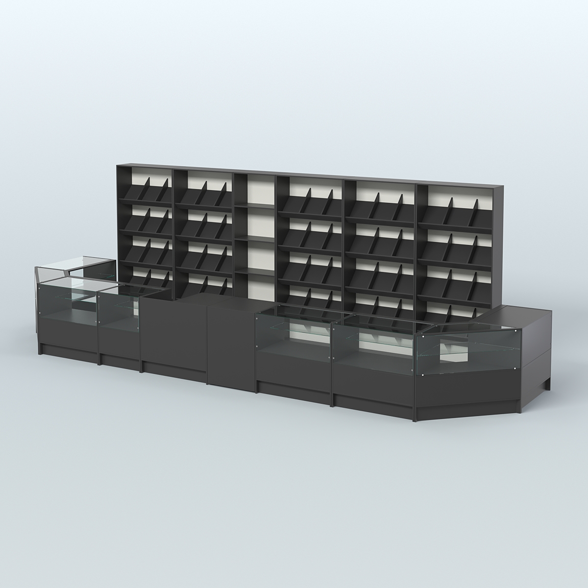 Торговый Островок "Эконом" №6 (12, 6 кв.м) Черный и Белый