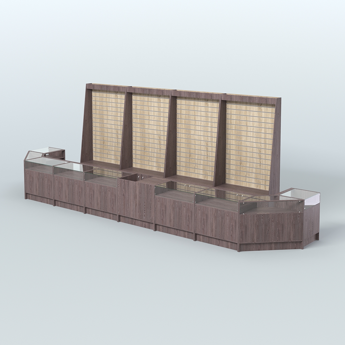 Торговый Островок "Эконом" №7 (12, 4 кв.м) Ясень Анкор темный и Дуб Сонома