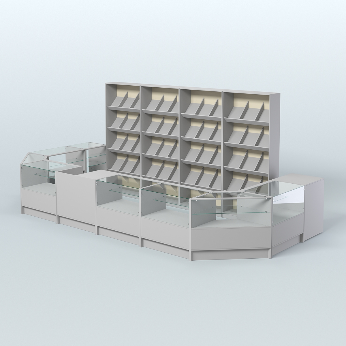 Торговый Островок "Эконом" №10 (11, 8 кв.м) Серый + Крем Вайс