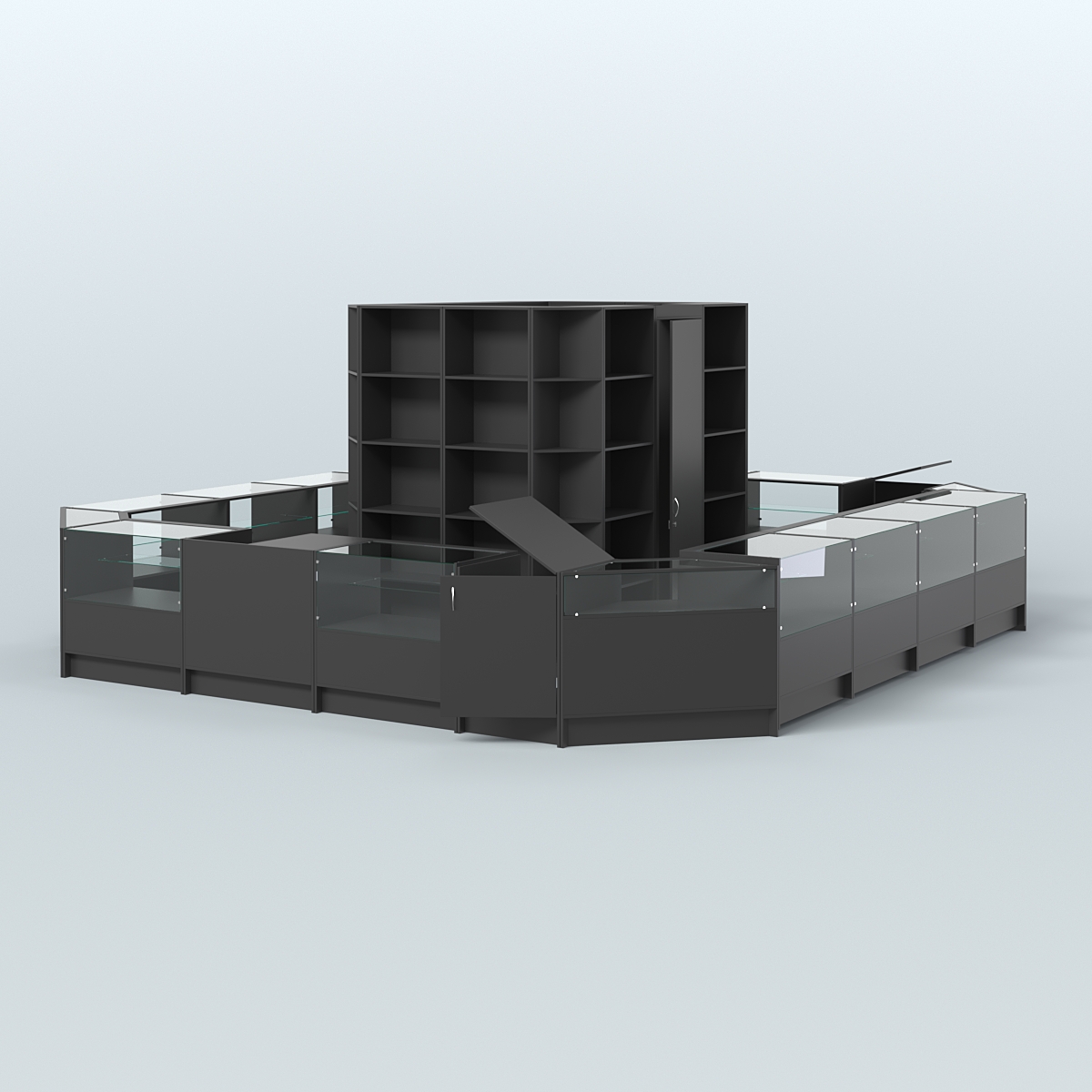 Торговый Островок "Эконом" №1-2 с помещением под склад (25, 1 кв.м) Черный