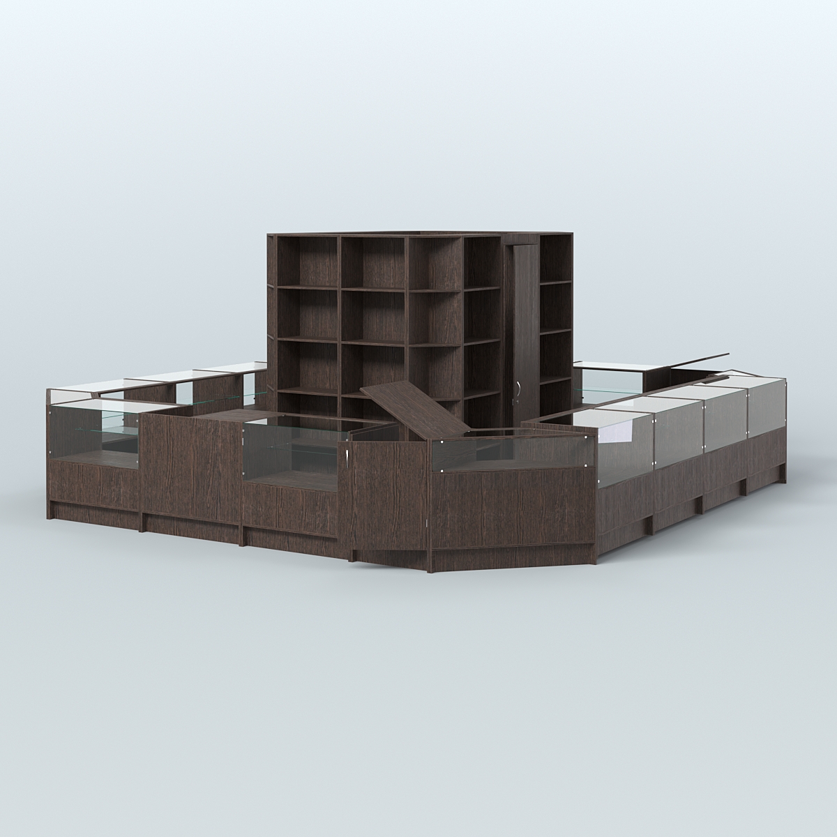 Торговый Островок "Эконом" №1-2 с помещением под склад (25, 1 кв.м) Дуб Венге