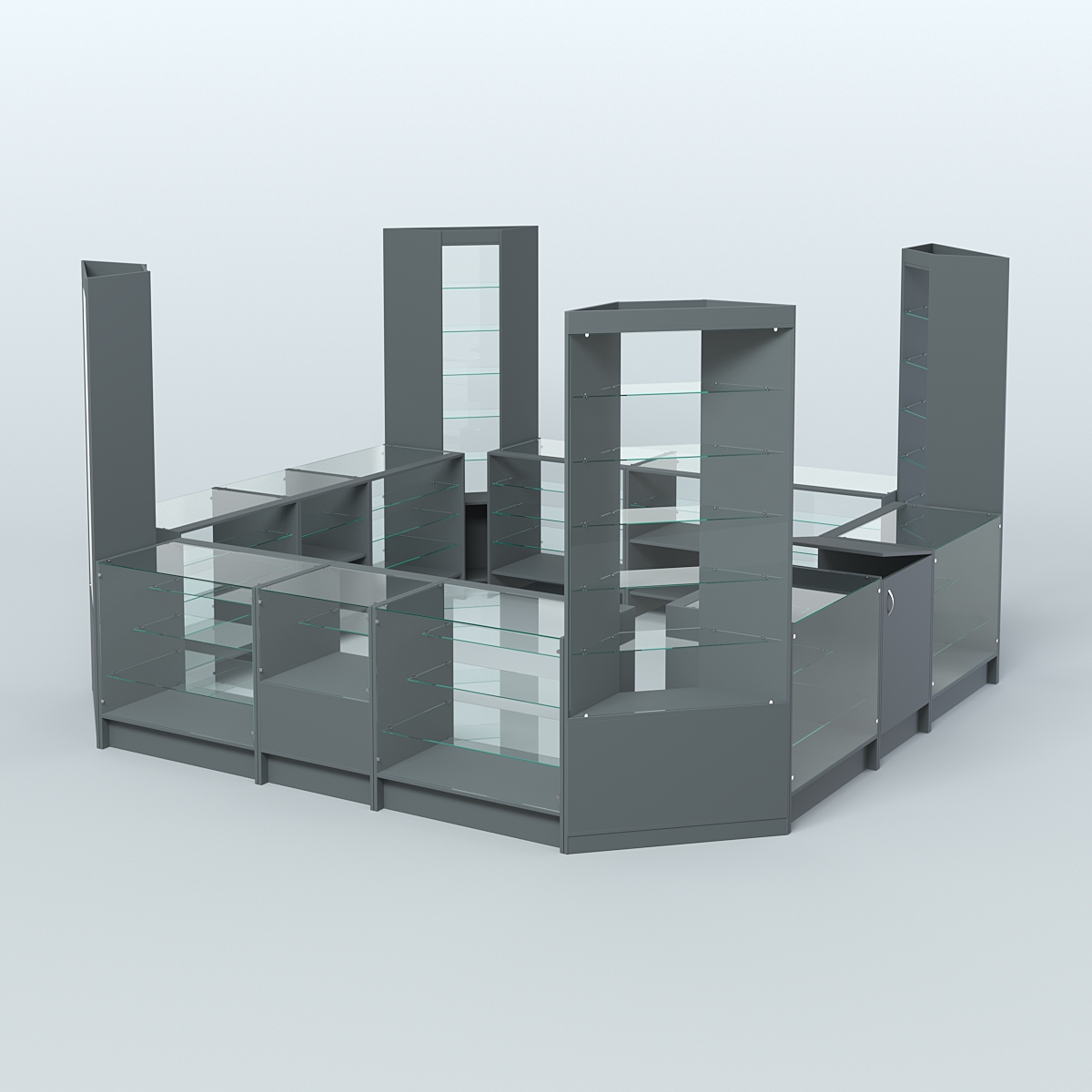 Торговый Островок "Эконом" №15 (12, 9 кв.м) Темно-Серый