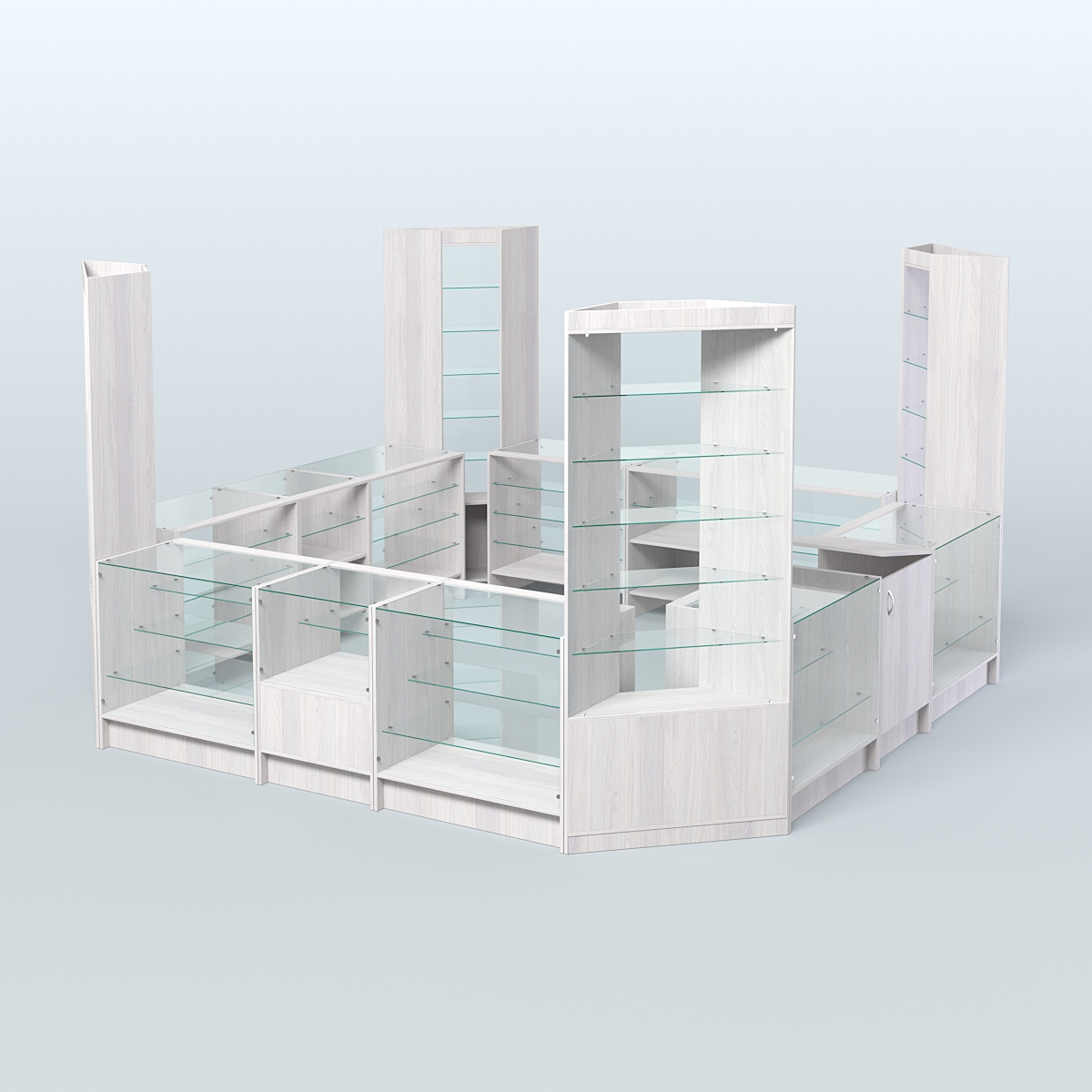 Торговый Островок "Эконом" №15 (12, 9 кв.м) Ясень Анкор светлый