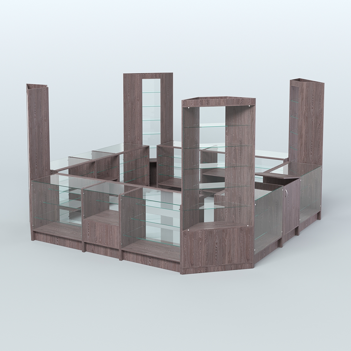 Торговый Островок "Эконом" №15 (12, 9 кв.м) Ясень Анкор темный