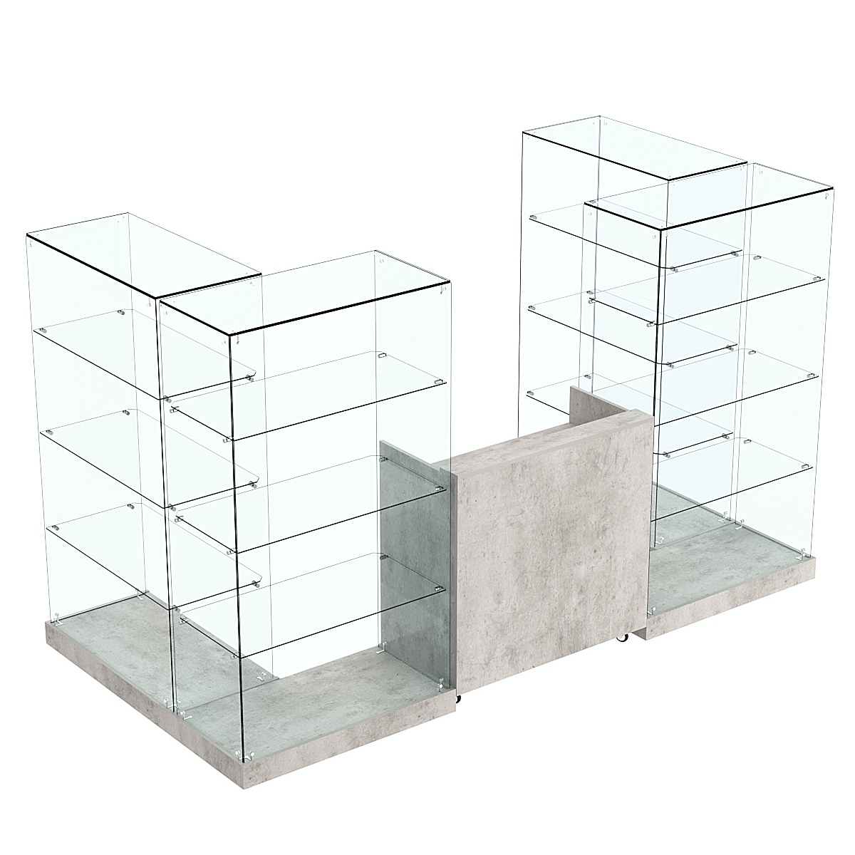 Торговый островок ХИТ ПРОДАЖ №1 (открытый) (3.65 кв.м) Бетон Чикаго светло-серый F186 ST9