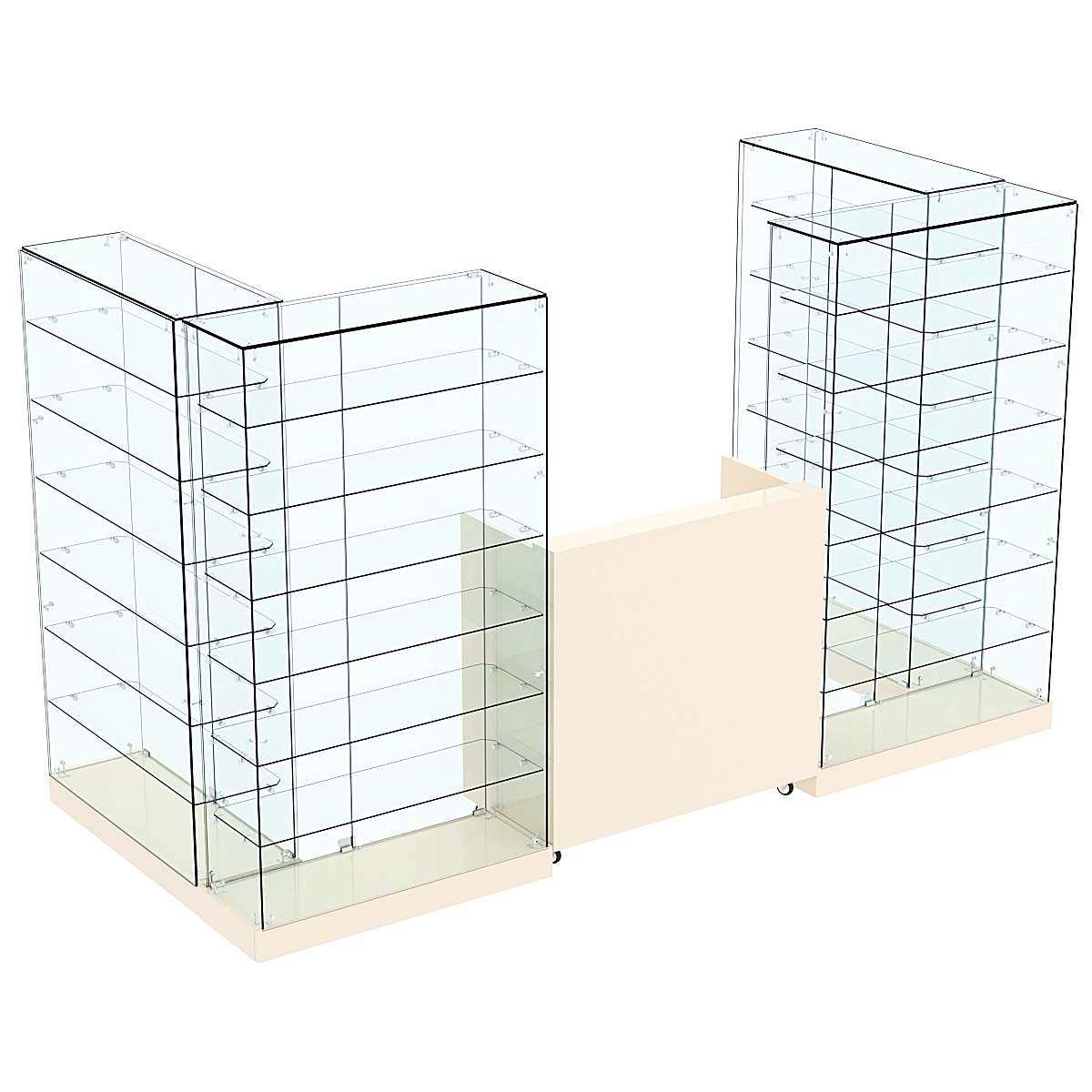 Торговый островок ХИТ ПРОДАЖ №3а (закрытый) (3.65 кв.м) Крем Вайс