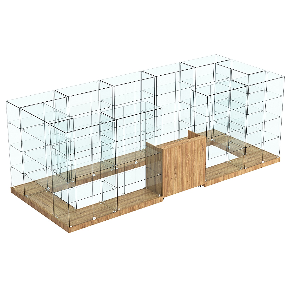 Торговый островок ХИТ ПРОДАЖ №10 (открытый) (8.1 кв.м) Дуб канзас коричневый Н1113 ST10