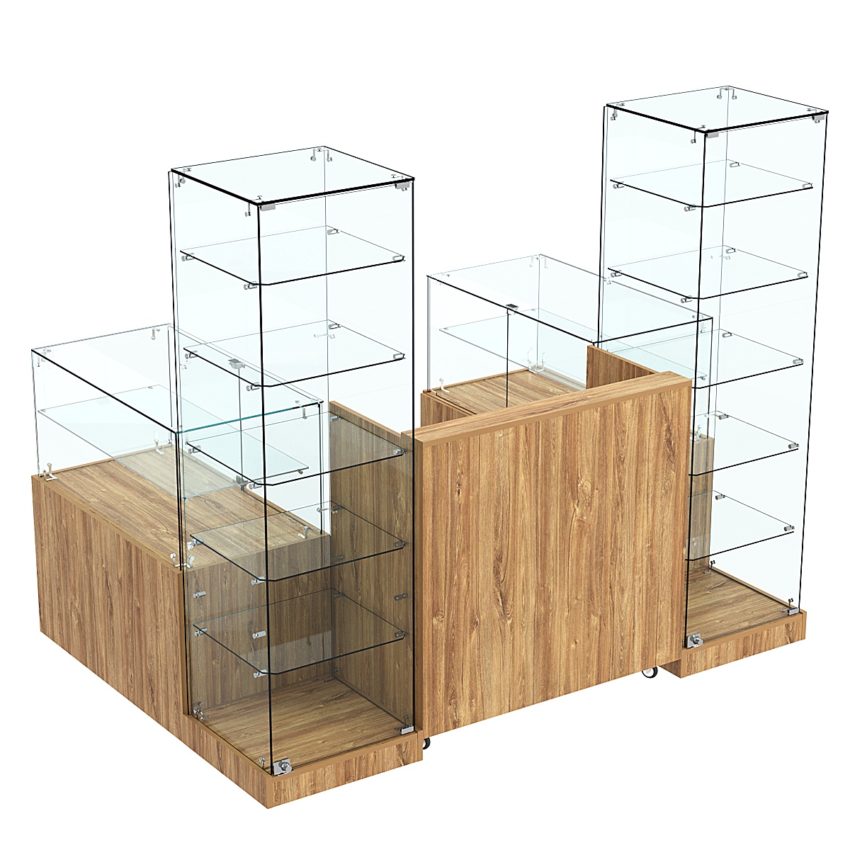 Торговый островок ХИТ ПРОДАЖ №14а (закрытый) (2, 43 кв.м) Дуб канзас коричневый Н1113 ST10