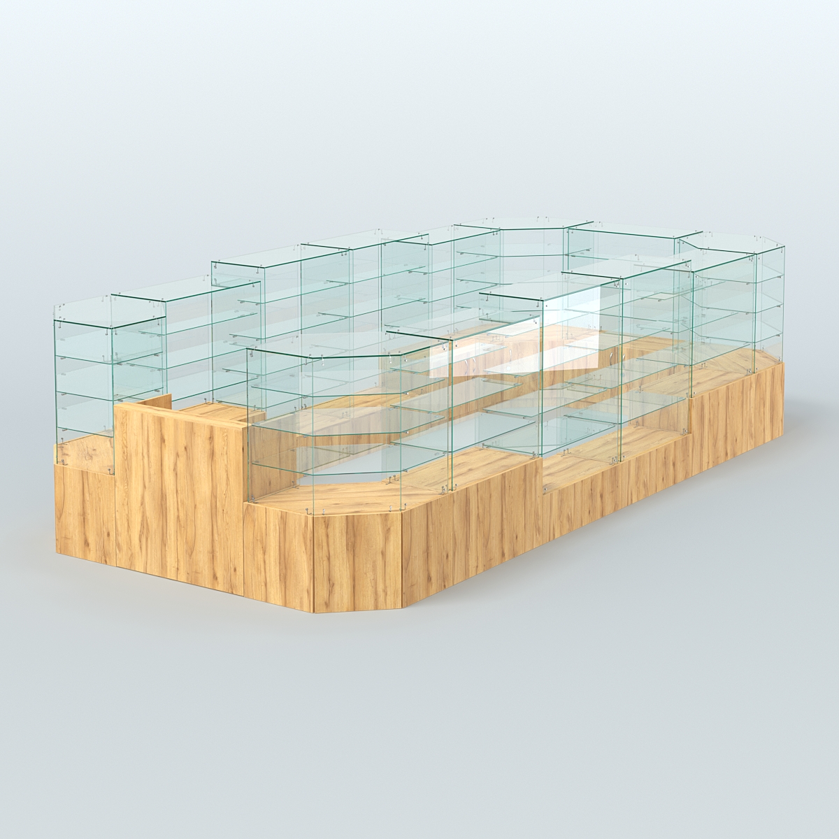 Павильон ИСТРА в центр зала №7 (открытый) (12, 77 кв.м) Дуб Золотистый