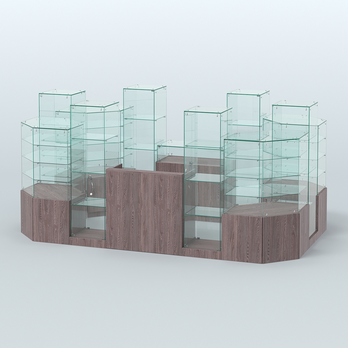 Павильон ИСТРА в центр зала №9а (закрытый) (6, 8 кв.м) Ясень Анкор темный