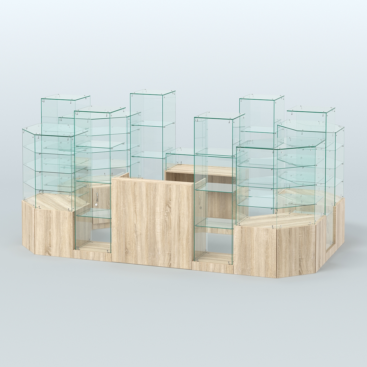 Павильон ИСТРА в центр зала №9 (открытый) (6, 8 кв.м) Дуб Сонома