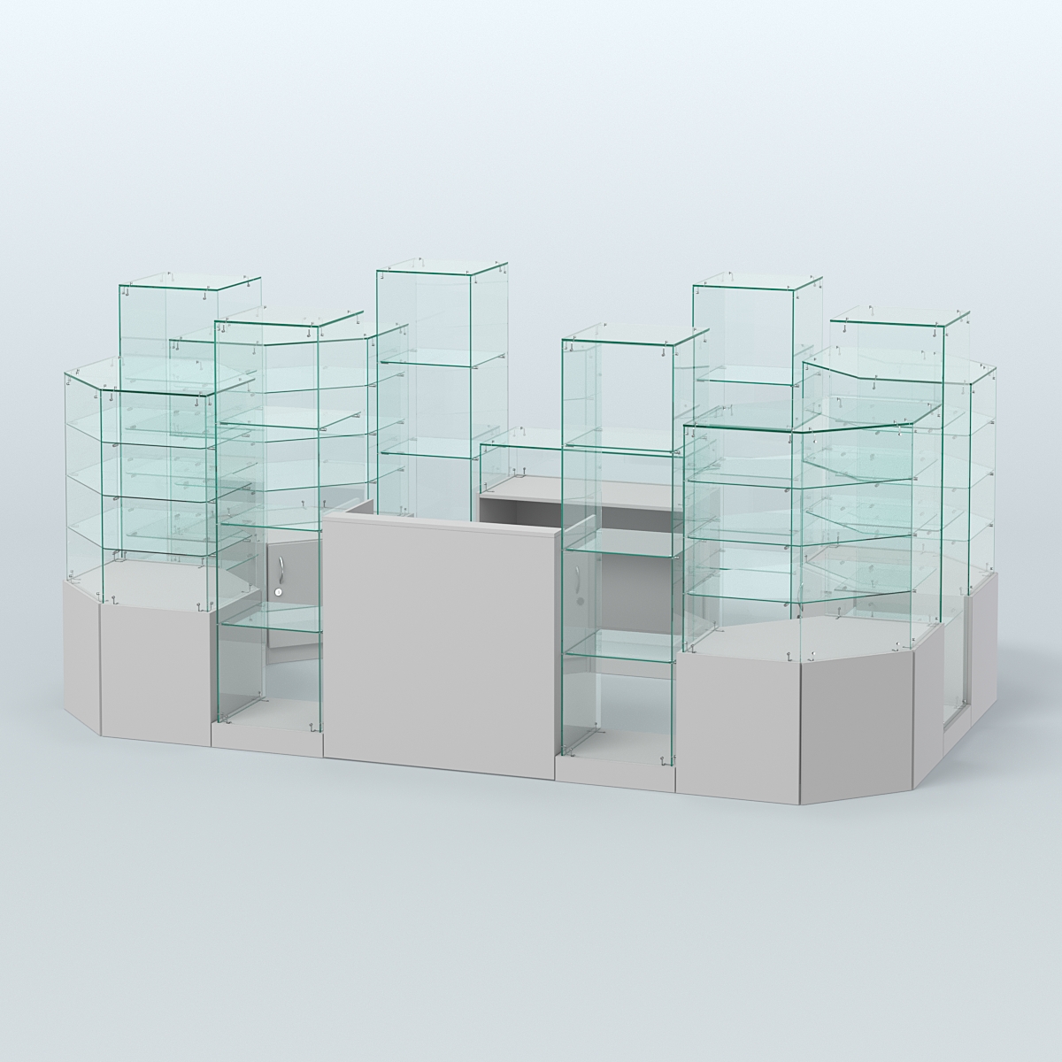 Павильон ИСТРА в центр зала №9 (открытый) (6, 8 кв.м) Серый