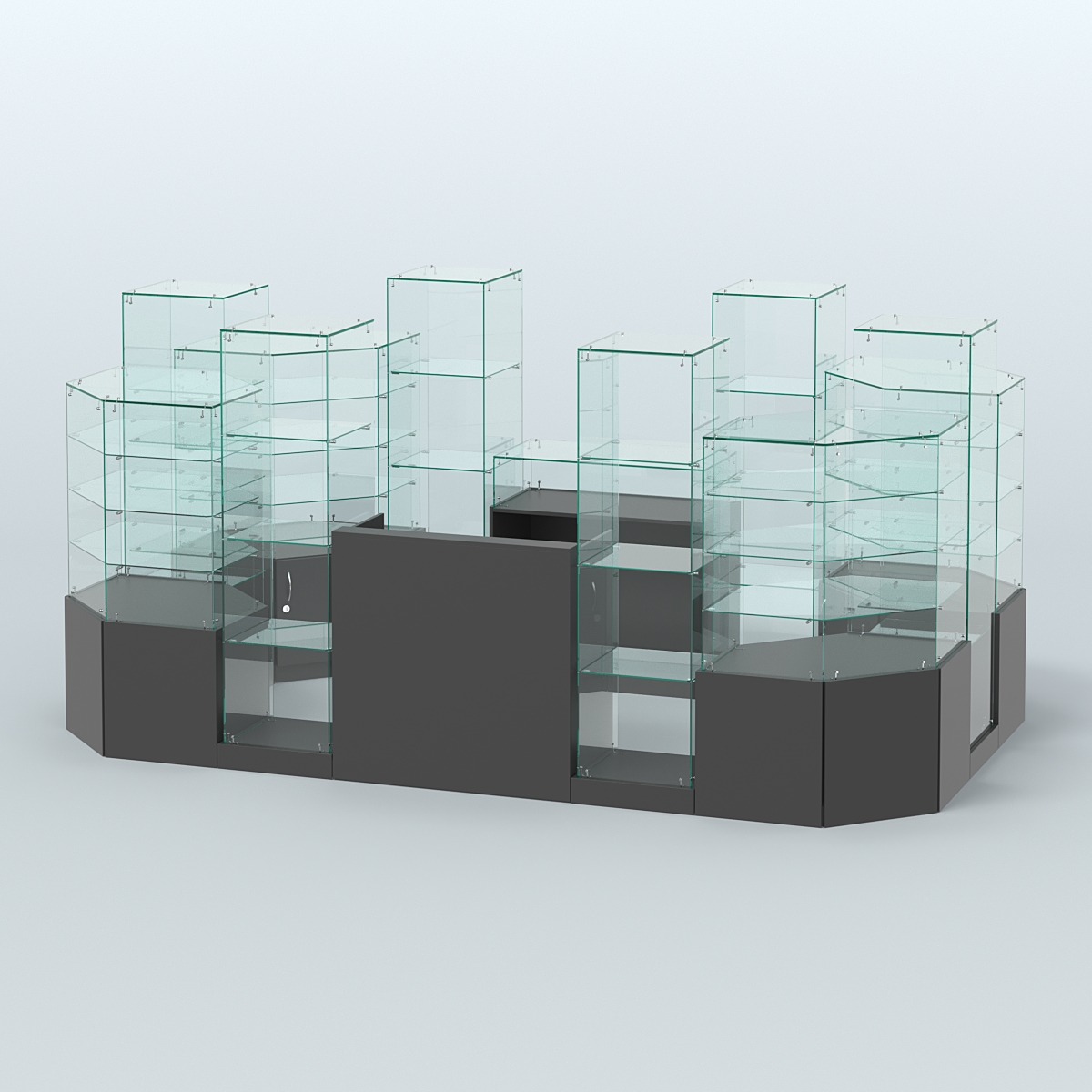 Павильон ИСТРА в центр зала №9 (открытый) (6, 8 кв.м) Черный