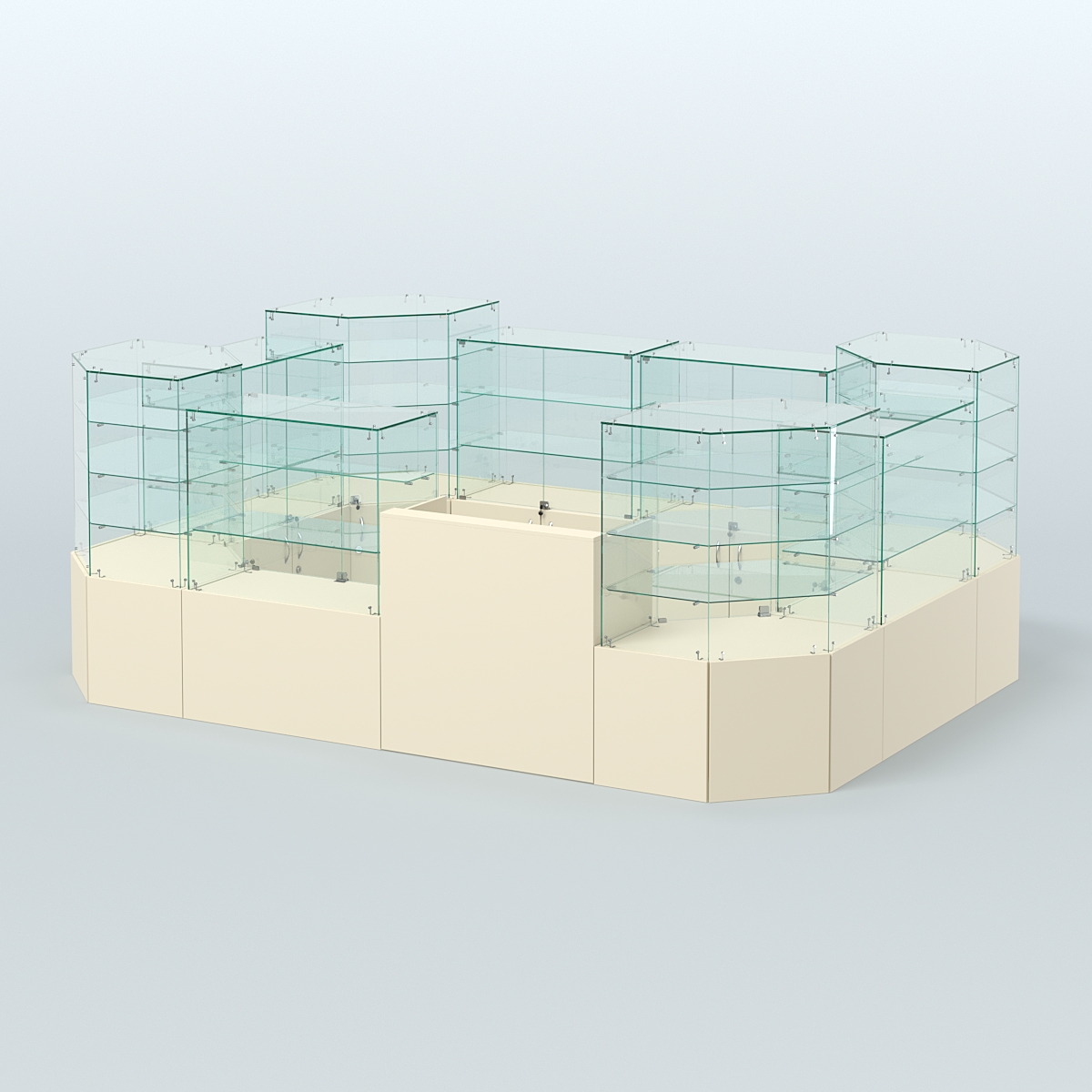 Павильон ИСТРА в центр зала №10а (закрытый) (8, 32 кв.м) Крем Вайс