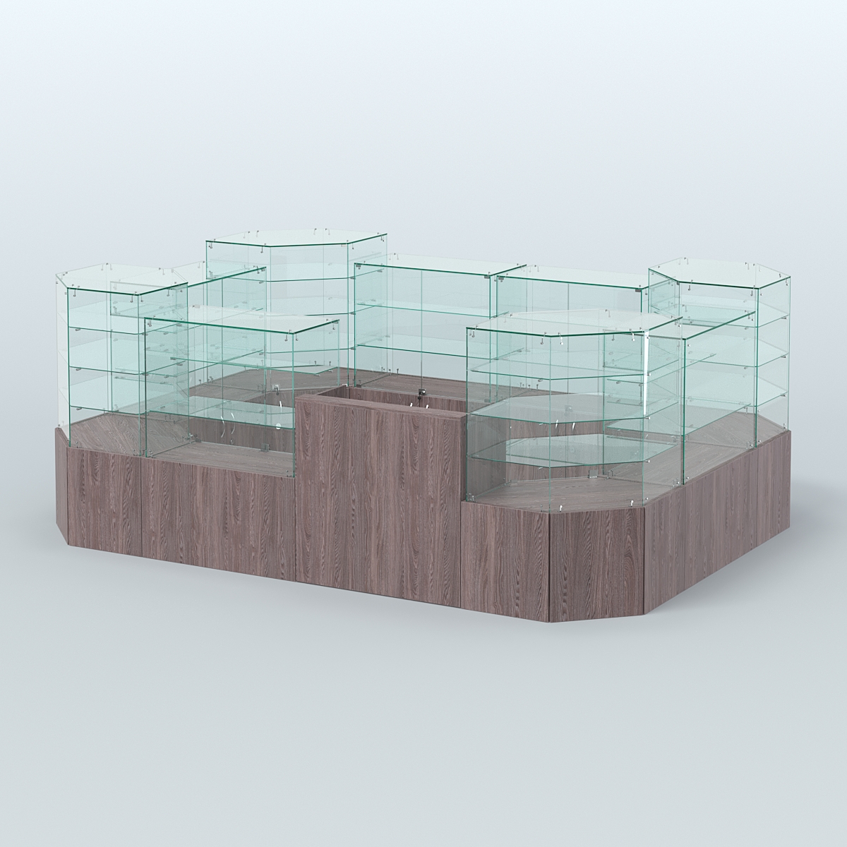 Павильон ИСТРА в центр зала №10а (закрытый) (8, 32 кв.м) Ясень Анкор темный