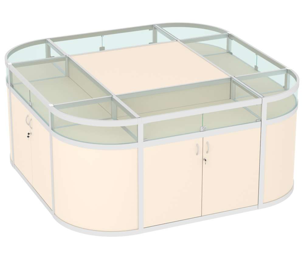 Прилавок-остров №2 (4 кв.м) Крем Вайс