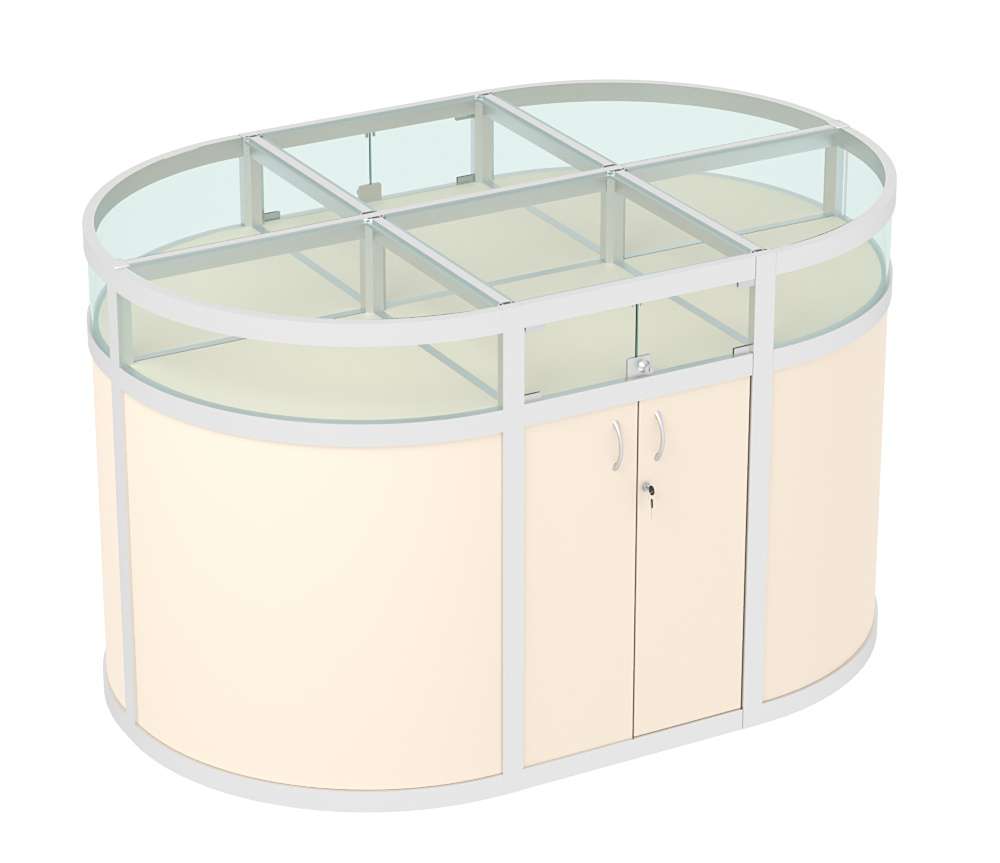 Прилавок-остров №7 (1,5 кв.м) Крем Вайс