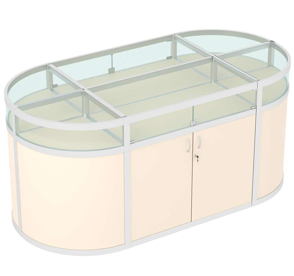 Прилавок-остров №8 (2 кв.м) Крем Вайс