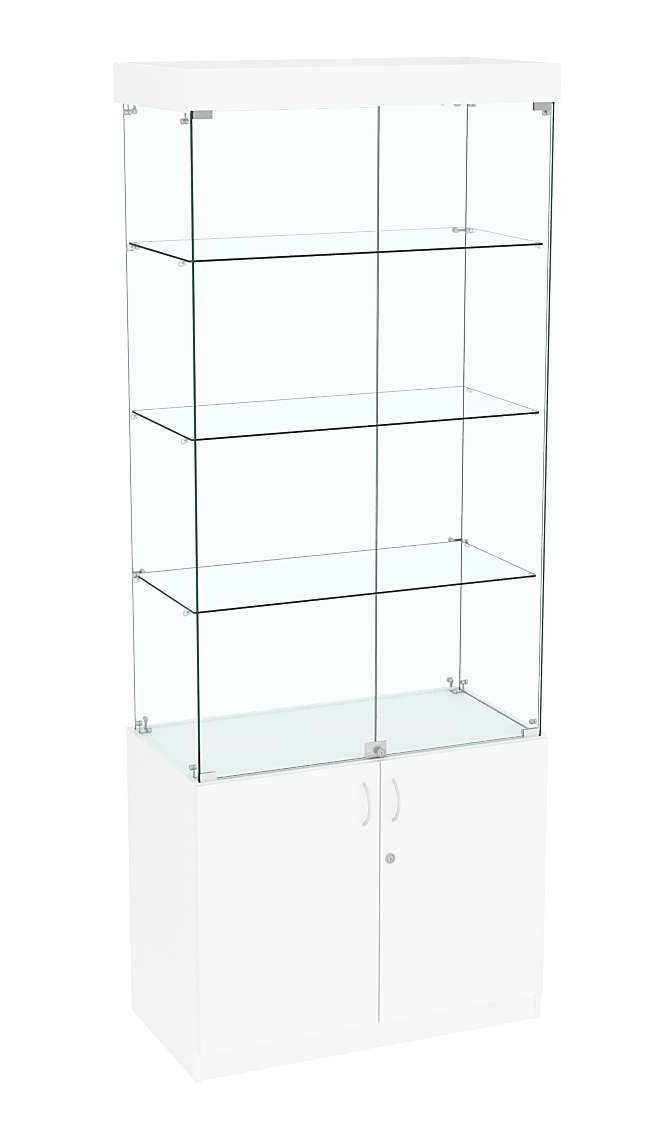 Высокая витрина ИСТРА №701 (задняя стенка - стекло) Белый