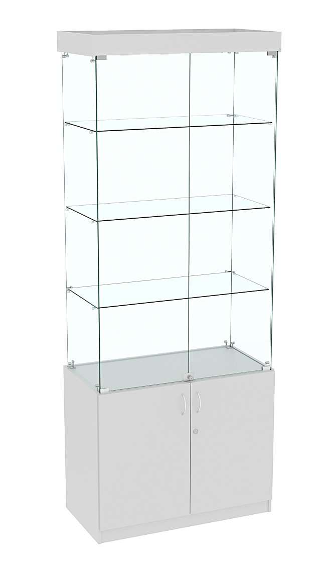 Высокая витрина ИСТРА №701 (задняя стенка - стекло) Серый