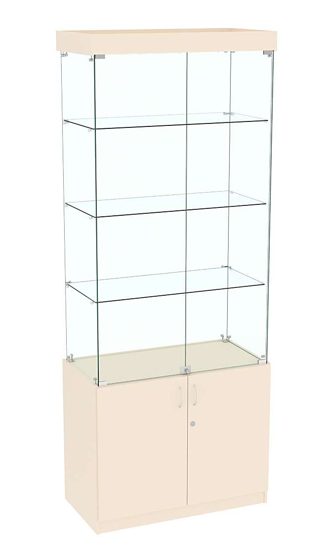 Высокая витрина ИСТРА №701 (задняя стенка - стекло) Крем Вайс