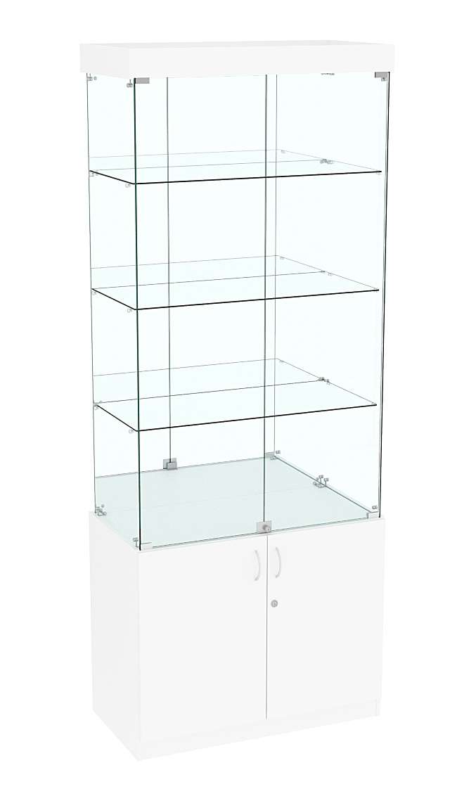 Высокая витрина ИСТРА №703 (задняя стенка - зеркало) Белый