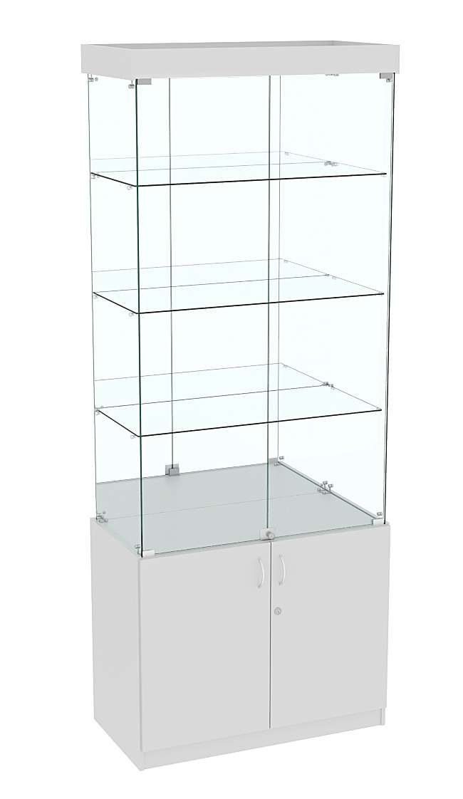 Высокая витрина ИСТРА №703 (задняя стенка - зеркало) Серый