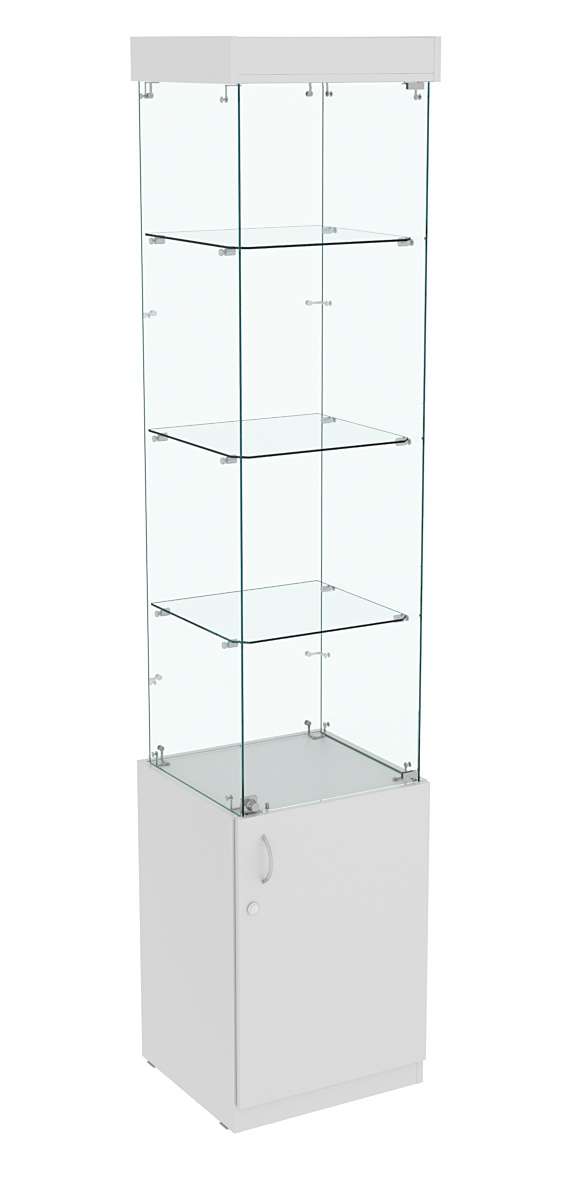 Высокая витрина ИСТРА №702 (задняя стенка - стекло) Серый
