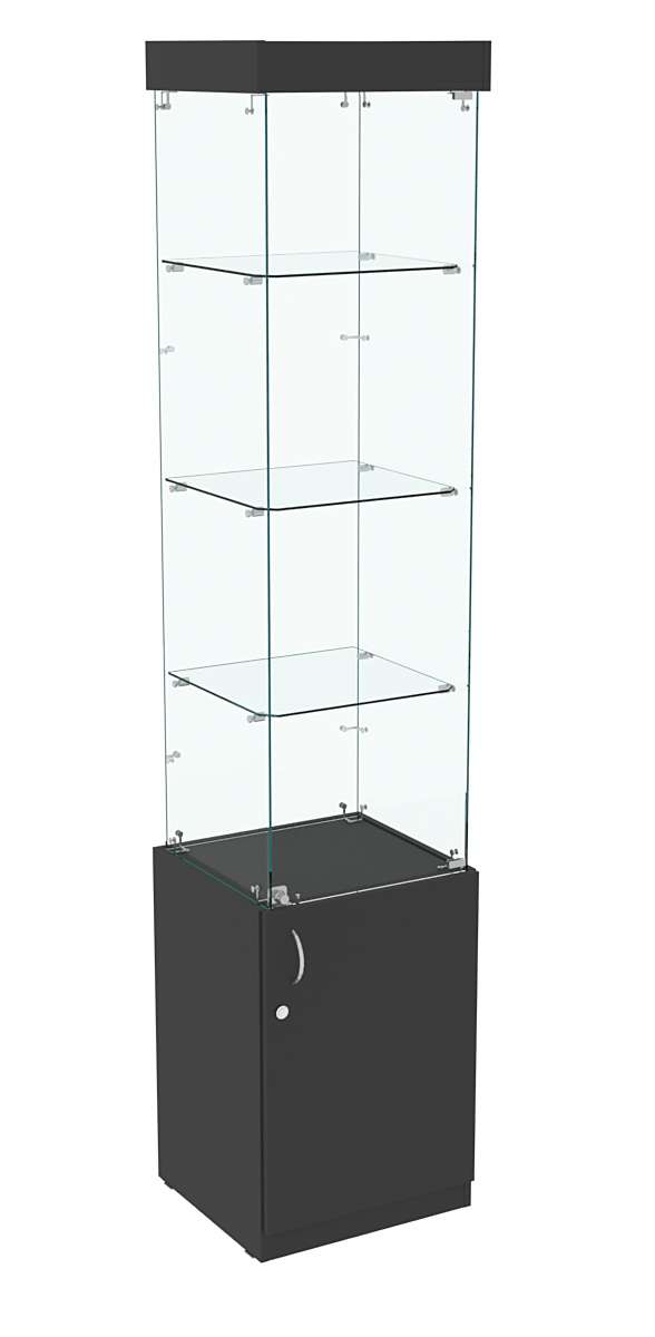 Высокая витрина ИСТРА №702 (задняя стенка - стекло) Черный