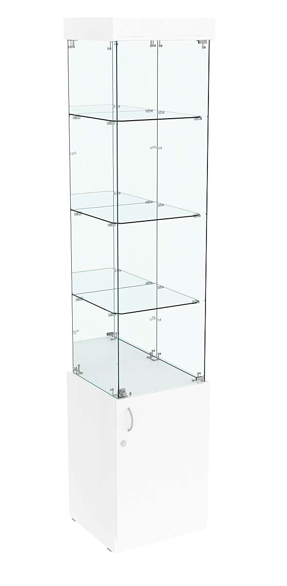 Высокая витрина ИСТРА №704 (задняя стенка - зеркало) Белый