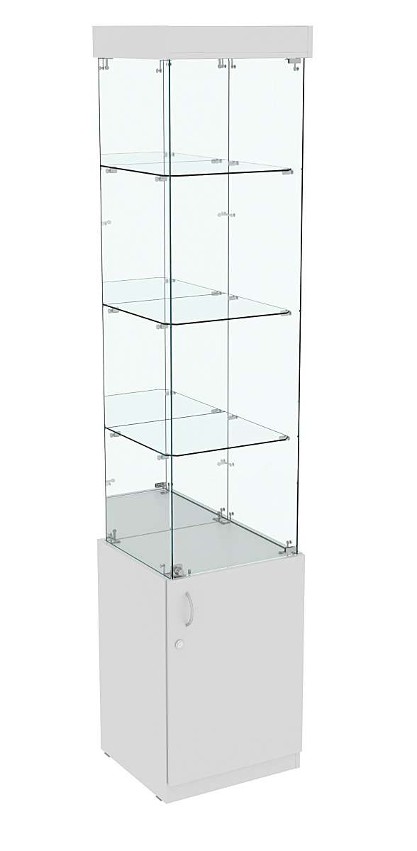Высокая витрина ИСТРА №704 (задняя стенка - зеркало) Серый