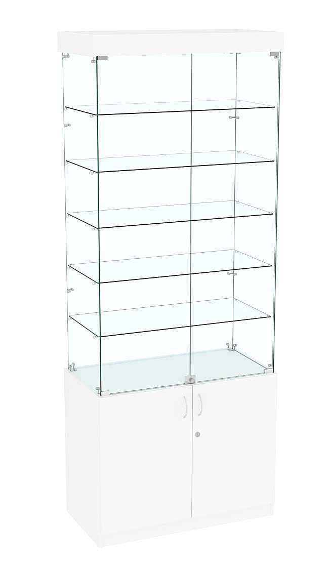Высокая витрина ИСТРА №801 (задняя стенка - стекло) Белый