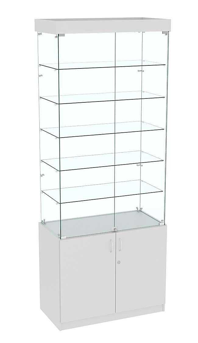 Высокая витрина ИСТРА №801 (задняя стенка - стекло) Серый