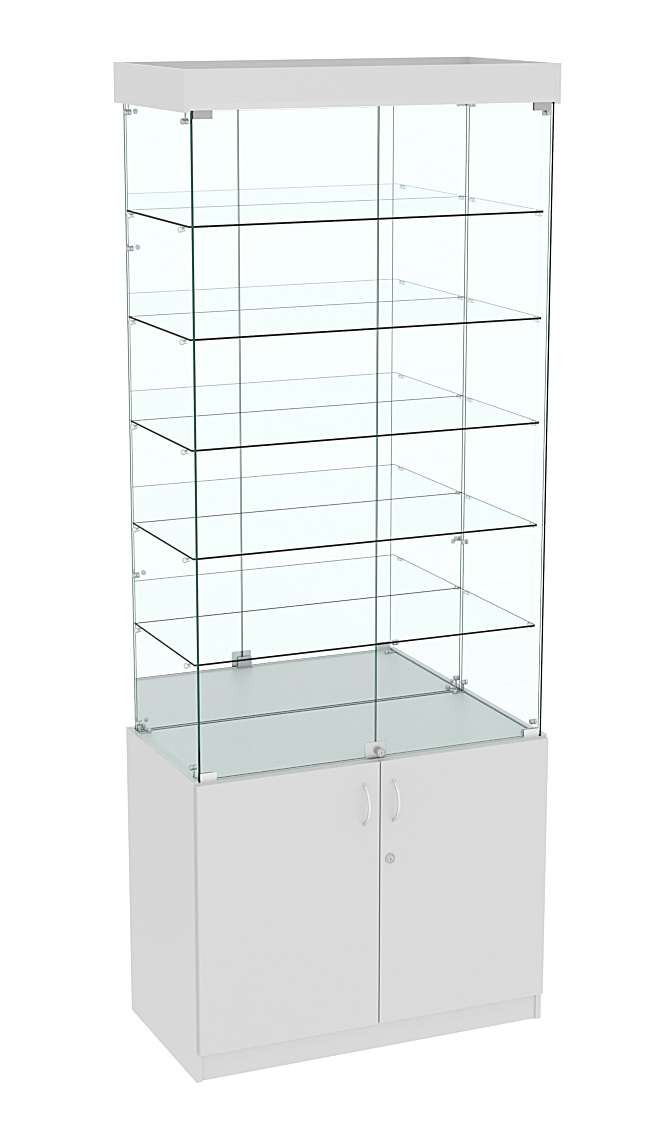 Высокая витрина ИСТРА №803 (задняя стенка - зеркало) Серый