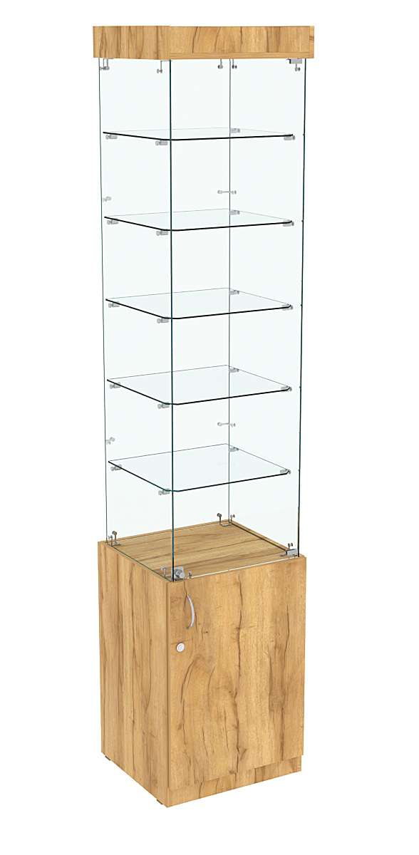 Высокая витрина ИСТРА №802 (задняя стенка - стекло) Дуб Золотистый
