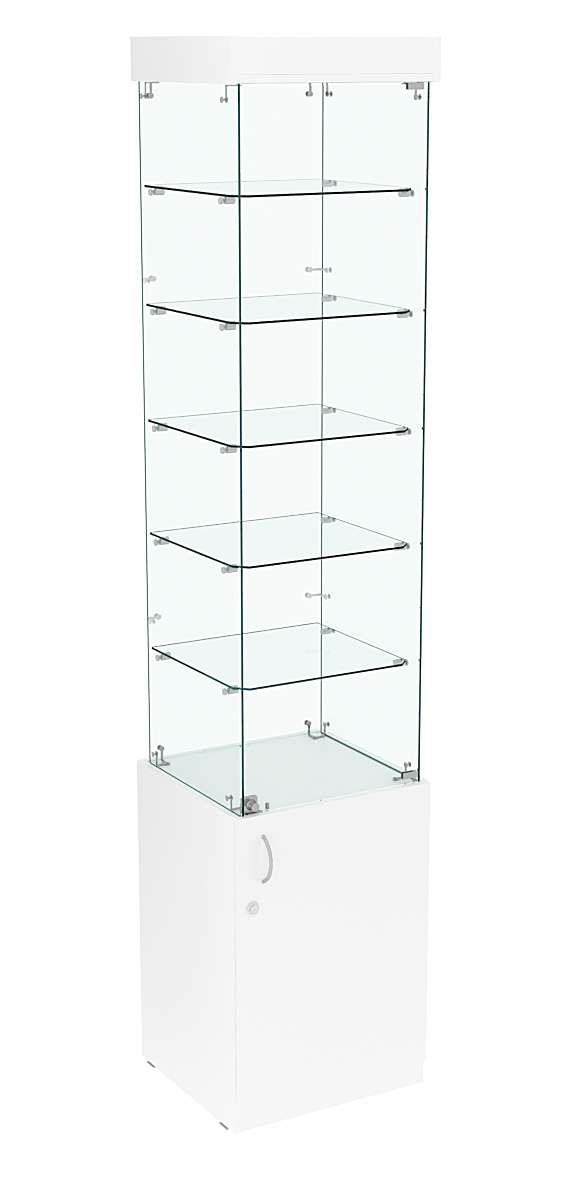Высокая витрина ИСТРА №802 (задняя стенка - стекло) Белый
