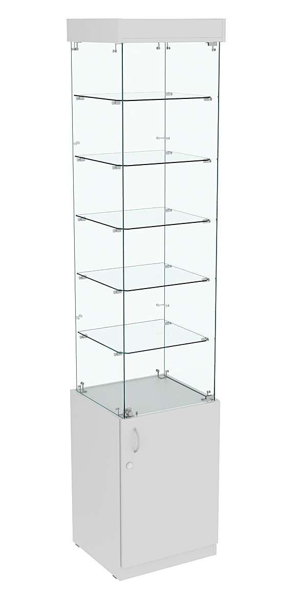 Высокая витрина ИСТРА №802 (задняя стенка - стекло) Серый
