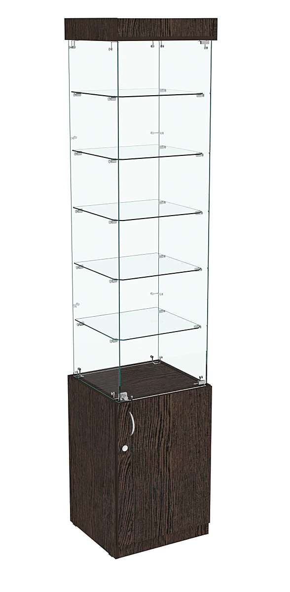 Высокая витрина ИСТРА №802 (задняя стенка - стекло) Дуб Венге