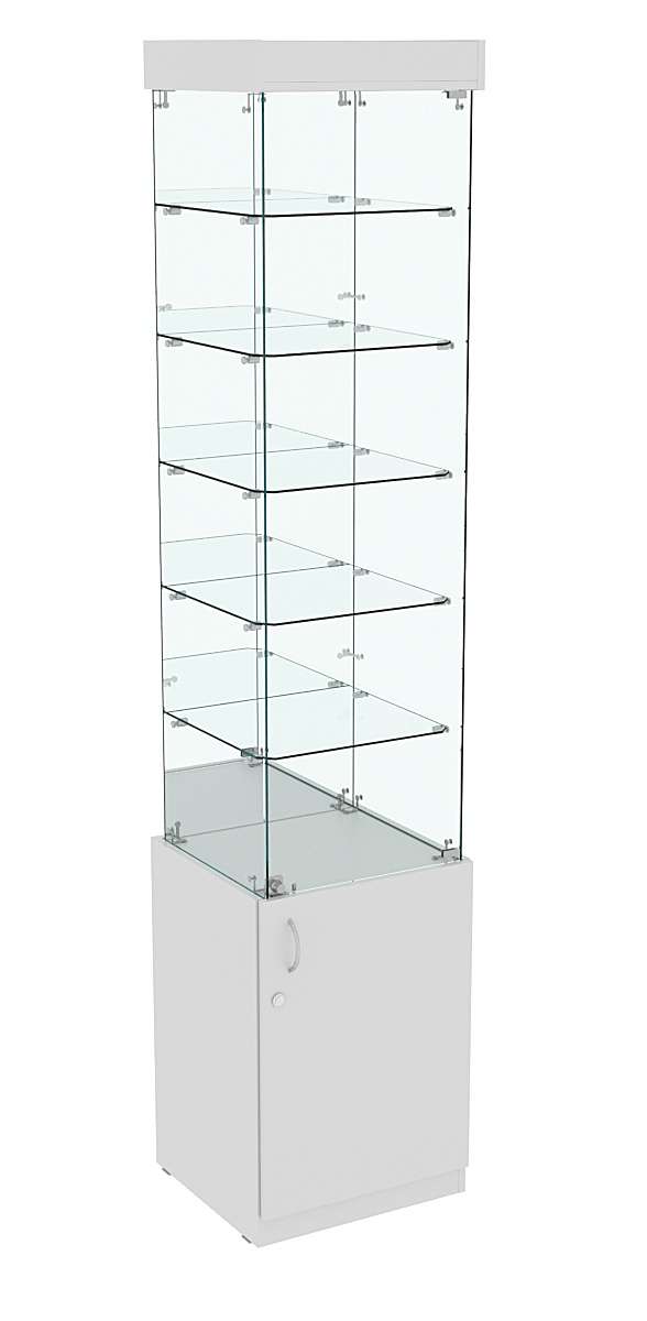 Высокая витрина ИСТРА №804 (задняя стенка - зеркало) Серый