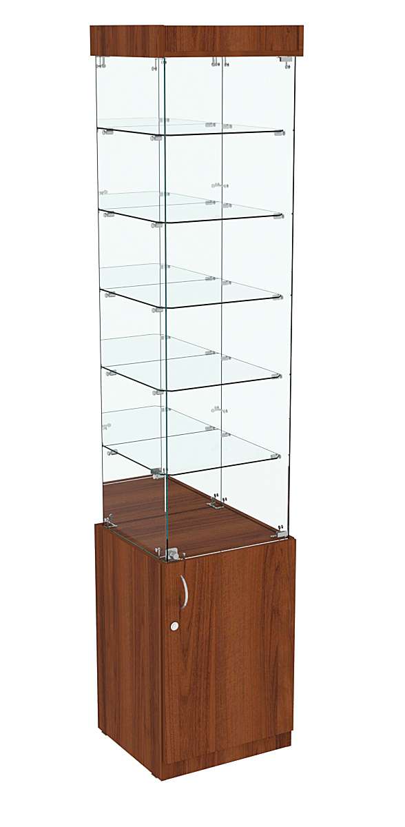 Высокая витрина ИСТРА №804 (задняя стенка - зеркало) Орех