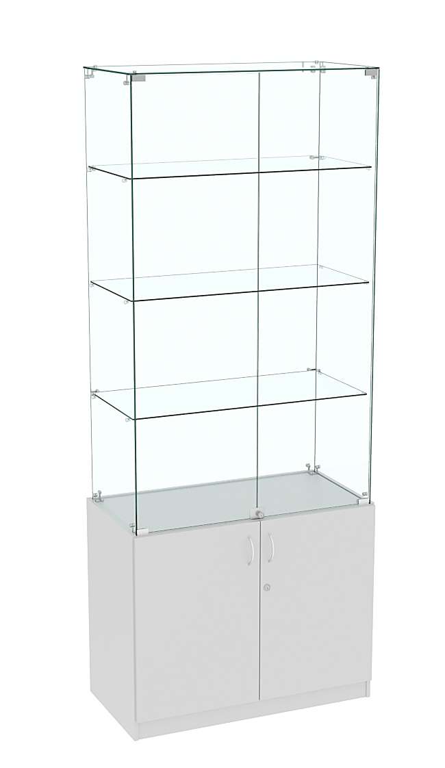 Высокая витрина ИСТРА №705 (задняя стенка - стекло) Серый
