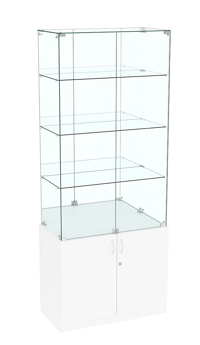 Высокая витрина ИСТРА №707 (задняя стенка - зеркало) Белый