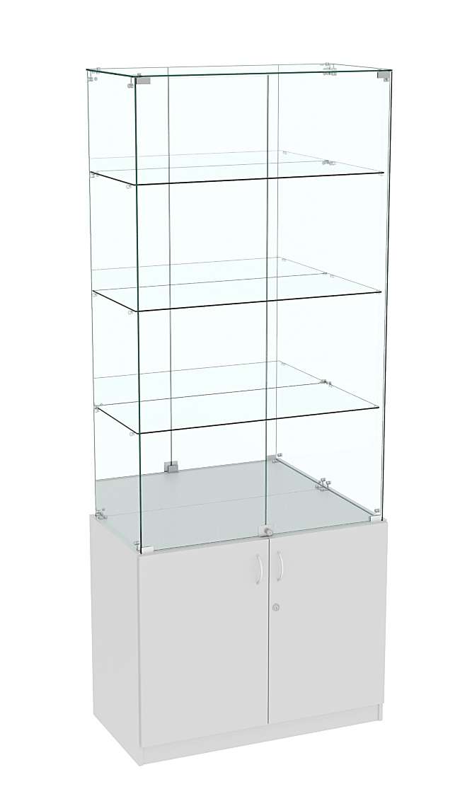 Высокая витрина ИСТРА №707 (задняя стенка - зеркало) Серый