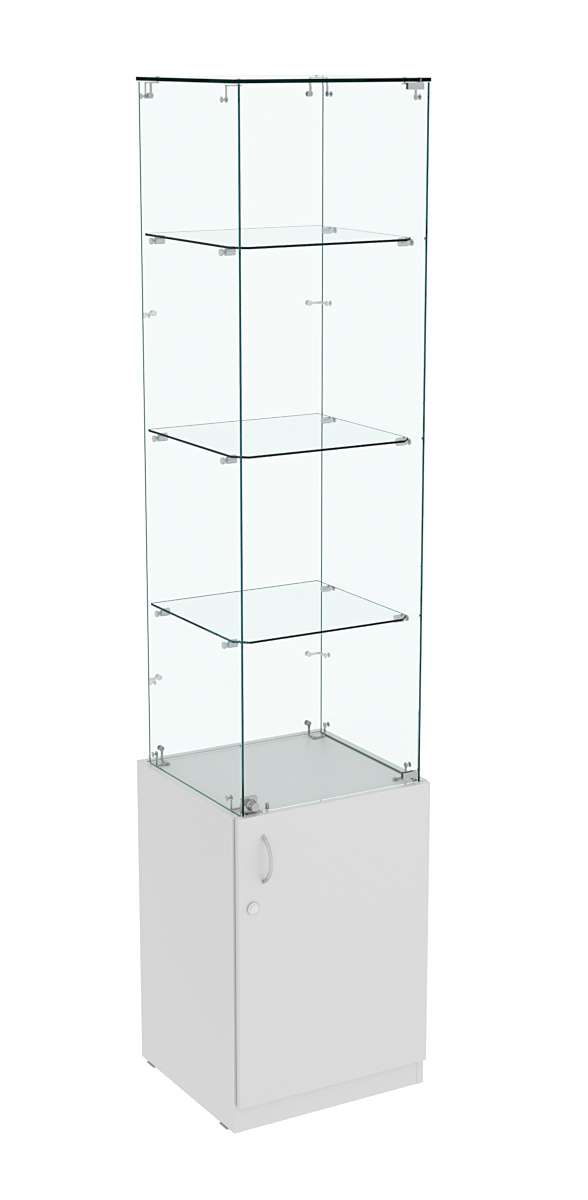 Высокая витрина ИСТРА №706 (задняя стенка - стекло) Серый