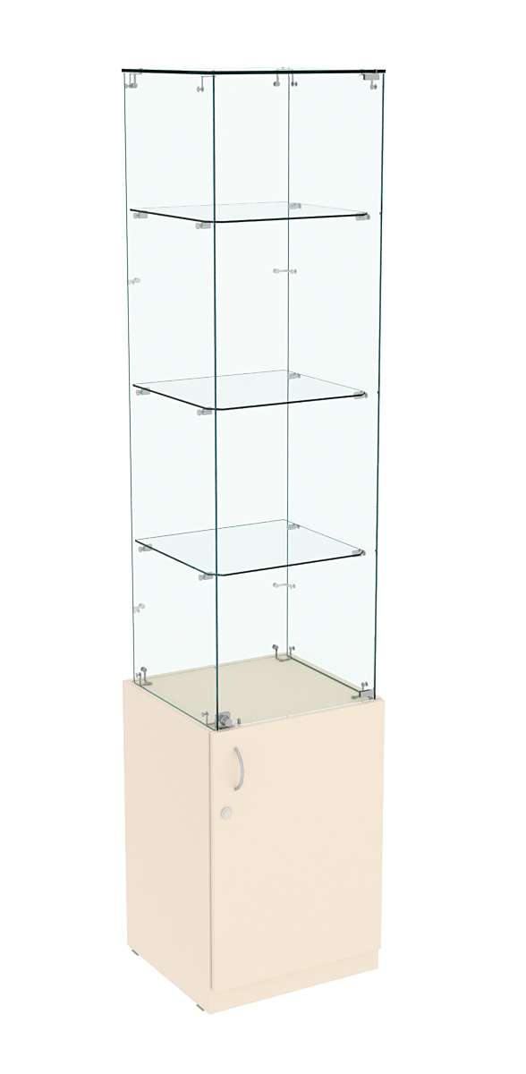 Высокая витрина ИСТРА №706 (задняя стенка - стекло) Крем Вайс