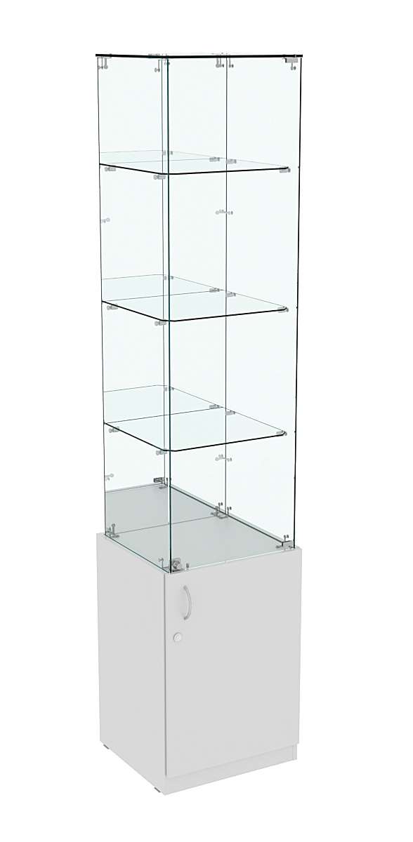 Высокая витрина ИСТРА №708 (задняя стенка - зеркало) Серый