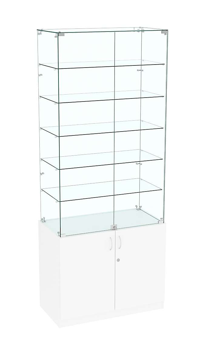 Высокая витрина ИСТРА №805 (задняя стенка - стекло) Белый