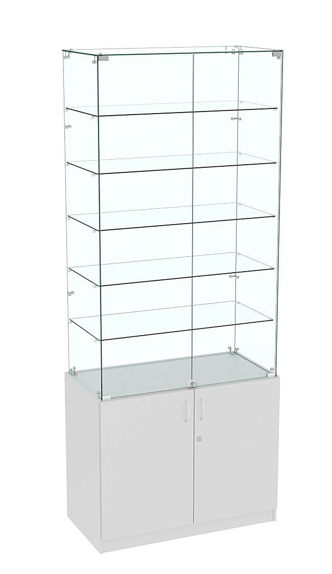 Высокая витрина ИСТРА №805 (задняя стенка - стекло) Серый