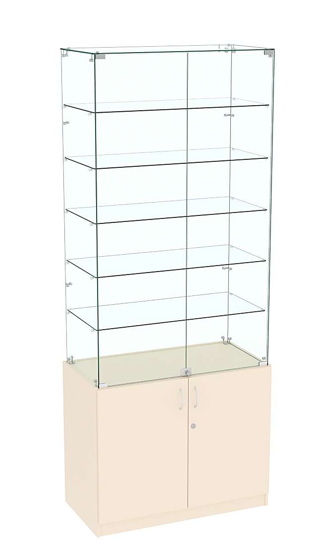 Высокая витрина ИСТРА №805 (задняя стенка - стекло) Крем Вайс